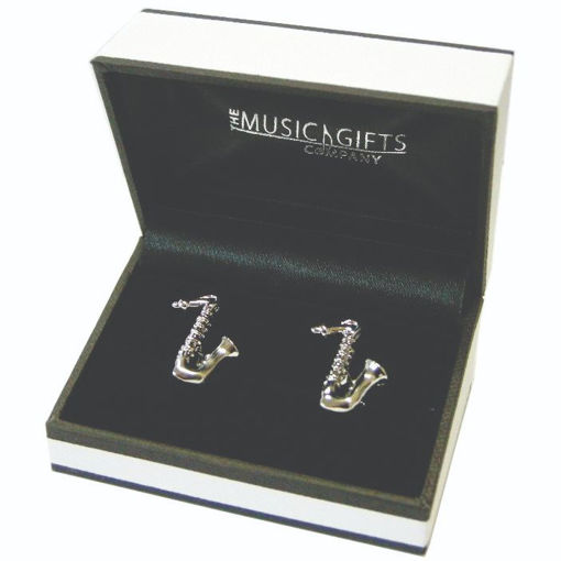 Picture of SILVER-PLATED SAXOPHONE CUFFLINKS